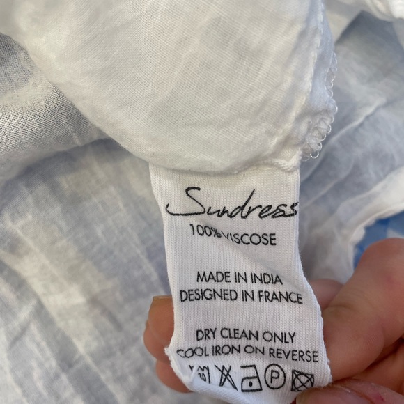 Sundress Blue Gingham Tiered Maxi Dress XS - Picture 3 of 8